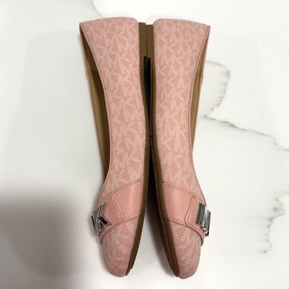 Michael Kors Jilly Logo Embellished Ballet Flats Office Travel Pink Size 8M - Picture 5 of 11